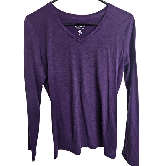 Segments Merino Wool Top Women M Purple Base Layer Gorpcore Ski Shirt Outdoor - Picture 1 of 7